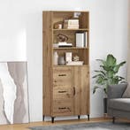 vidaXL Highboard Artisan Eiken 69,5 x 34 x 180 cm Bewerkt, Huis en Inrichting, Kasten | Dressoirs, Verzenden, Nieuw