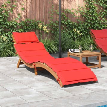 vidaXL Ligbed Massief Acacia Hout Rood, Tuin en Terras, Verzenden, Nieuw