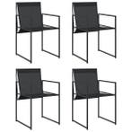 Tuinstoelen Staal Textileen Zwart | Retour Deal 48% Korting!, Tuin en Terras, Verzenden, Nieuw, Textileen, Inklapbaar