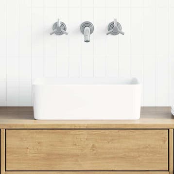 vidaXL Wastafel 40x30x13 cm keramiek wit, Verzenden, Nieuw