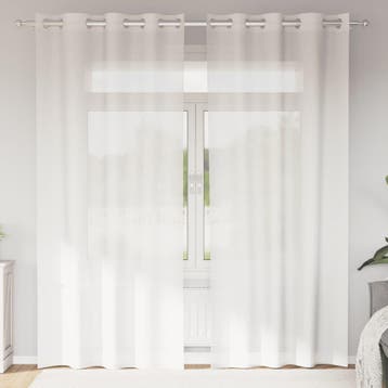 vidaXL Gordijnen voile met doorvoertules 2 st wit, Huis en Inrichting, Stoffering | Gordijnen en Lamellen, Verzenden, Nieuw