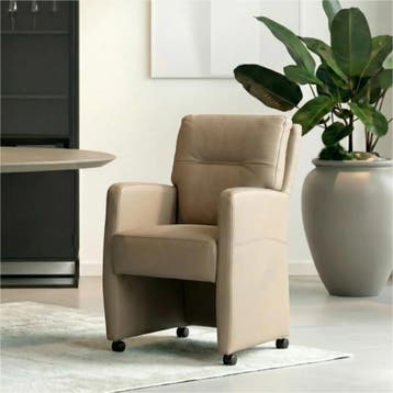 Set van 8 Leren eetkamerstoelen Sharp - Toledo Mocca, Ophalen of Verzenden