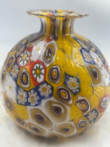 Livio Campanella - Vaas - Muranoglas - Vaas met gekleurde