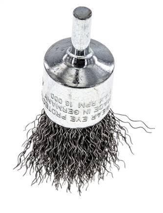 Brosse métallique terminale 23 mm 6 mm Arbre Fil dacier 0.3, Verzenden