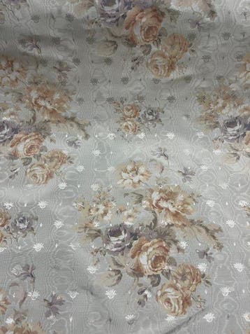 Winterse roos in shabby chic-stijl - Textiel - 800 cm - 140