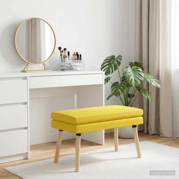 vidaXL Dubbel-laags bank Licht Geel 80 x 40 x 47 cm Stof, Verzenden, Nieuw