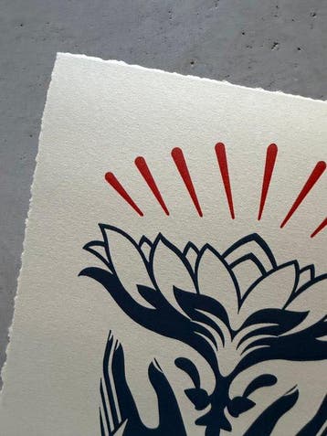 Shepard Fairey (OBEY) (1970) - Lotus Hands (red)