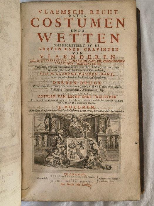 Laurens Van Den Hane - Vlaemsch recht dat is Costumen ende, Antiek en Kunst, Antiek | Boeken en Manuscripten