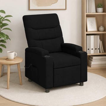 vidaXL Massage-relaxfauteuil Zwart 75 x 95 x 103 cm Stof, Verzenden, Nieuw
