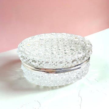 Sieradendoos - 1950s - Baccarat-stijl geslepen kristal -