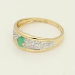 Ring - 18 karaat Geel goud Smaragd - Diamant, Nieuw