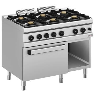 Fornuis + Oven | Gas | 6 Branders (6x 5.5kW) + 2/1 GN Oven, Verzenden, Nieuw in verpakking