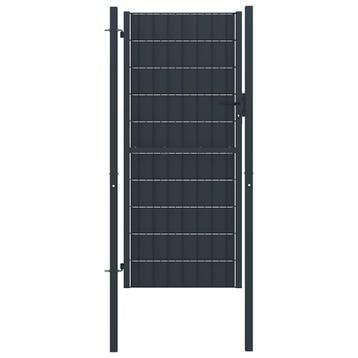 vidaXL Hekpoort PVC en staal 100x204 cm antraciet, Tuin en Terras, Verzenden, Nieuw