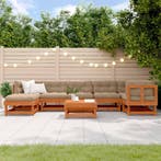 vidaXL Tuin loungeset ARAKIL 8 pcs Wasbruin Massief, Verzenden, Nieuw, Loungeset