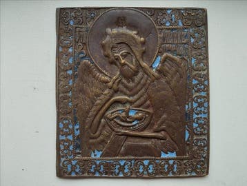 Icoon - Johannes de Voorloper - brons,emaille