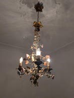 Lampe à suspendre - Fer - Roselline en céramique