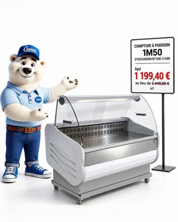 Comptoir à poisson réfrigéré 1m50 d’occasion – N°100-11100 –