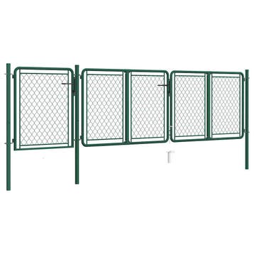 vidaXL Tuinpoort staal 400x75 cm groen, Verzenden, Nieuw