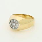 Ring - 18 karaat Geel goud, Platina Diamant (Natuurlijk) -, Handtassen en Accessoires, Ringen, Nieuw