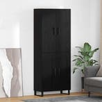 vidaXL Highboard 2 pcs Zwart Eiken 69,5 x 34 x 180 cm, Huis en Inrichting, Kasten | Dressoirs, Verzenden, Nieuw