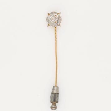Bijou broche - 18 carats Or jaune, Platine, Koper - Diamant