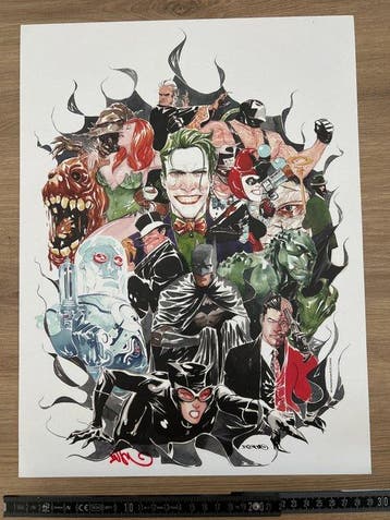 Dustin Nguyen - Batman Villains Poster signed by Artist, Boeken, Nieuw