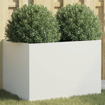 vidaXL Plantenbak 62x47x46 cm staal wit, Verzenden