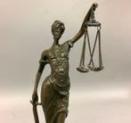 Beeldje - Bronzen beeld vrouwe justitia - exacte, Antiek en Kunst