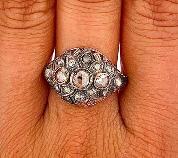 Zonder minimumprijs - Ring - 9 kt. Roségoud, Zilver Diamant, Nieuw