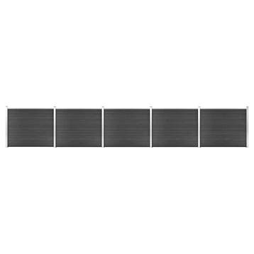 vidaXL Schuttingpanelenset 872x146 cm HKC grijs, Verzenden