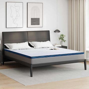 vidaXL Matras Topper 200 x 200 cm dik Jacquard stof Wit, Huis en Inrichting, Verzenden, Nieuw