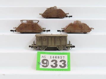 Roco N - Diesellocomotief (4) - 4 delige Wehrmacht panzer, Nieuw