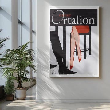 René Gruau - Calze Ortalion | Litografia Ed. Moneta Milano,