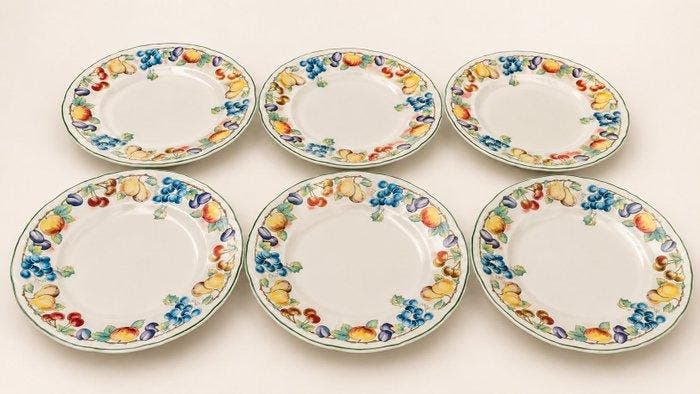 Villeroy & Boch - RARE 6 Grandes assiettes - Tafelservies, Antiek en Kunst, Antiek | Meubels | Tafels