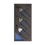 Mini plaatwerkscharen 3-delige set in foam inlay (Handtools), Verzenden