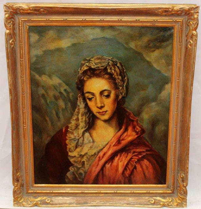 École espagnole (XX) - NO RESERVE - Santa Ana (Según el, Antiquités & Art, Art | Peinture | Classique