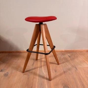 Leren barkruk Spot laag, Toledo Siegelstein (rood) - Outlet, 60 tot 90 cm, Nieuw, Leer, Ophalen of Verzenden
