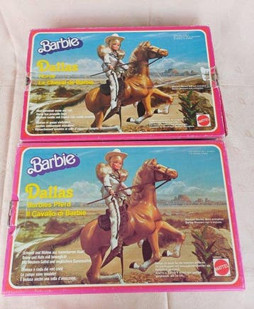 Mattel - Figuur - Barbie Dallas Pferd (2) - Plastic, Antiek en Kunst, Antiek | Speelgoed