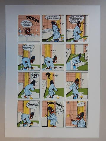 Jijé - 1 Silkscreen - Blondin et Cirage - Le Savon