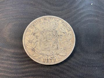 België. Leopold II. 5 Francs 1871 (Zonder minimumprijs)