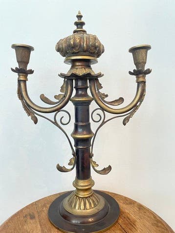 Kandelaar - Brons, Messing - Barokke kandelaber, Antiek en Kunst