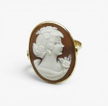 Argent - Bague - Camée gravé à la main