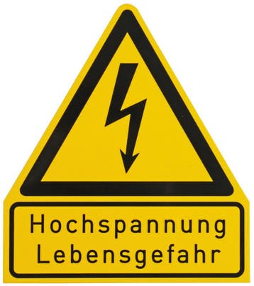Panneau davertissement haute tension Dehn en plastique -, Bricolage & Construction, Verzenden