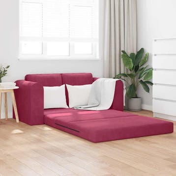 vidaXL Slaapbank / zetel Wijnrood 148 x 71 x 83 cm Fluweel, Verzenden, Nieuw
