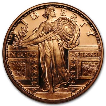 Verenigde Staten. 10 x 1 oz Standing Liberty 999 Fine Copper