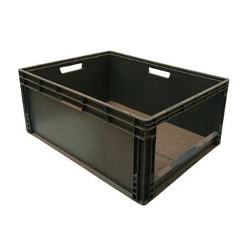 Magazijnbak 800x600x340 mm euronorm zwart kunststof, Ophalen of Verzenden, Nieuw