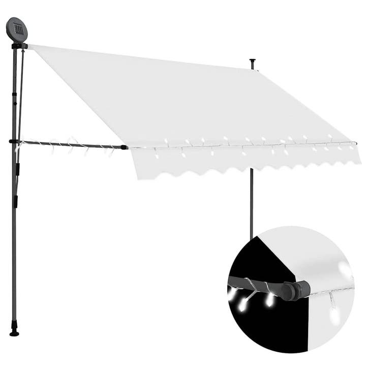 vidaXL Luifel handmatig uitschuifbaar met LED 250 cm, Tuin en Terras, Zonneschermen, Nieuw, Verzenden