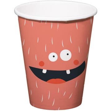 Papieren Bekers Monster 250ml 6st, Verzenden