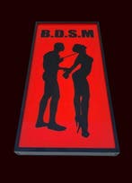 Amsterdam Red Light District B.D.S.M. - Reclamebord met