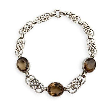 Zonder minimumprijs - Armband Zilver - Rookkwarts, Nieuw